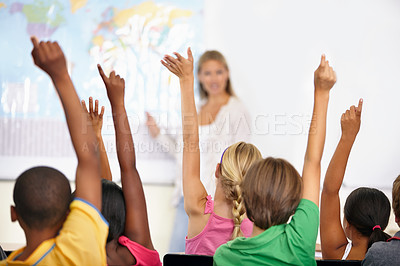 Buy stock photo Cropped shot of an elementary class