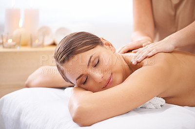 Buy stock photo A blissful young woman receiving