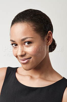 Buy stock photo Closeup portrait of an attractive young woman