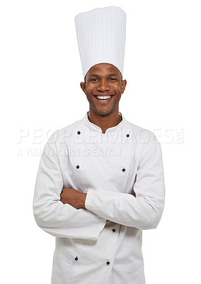 Buy stock photo Portrait of an african american chef