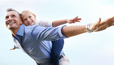Buy stock photo A father playing with his child