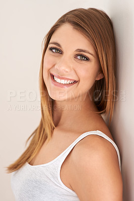 Buy stock photo Studio portrait of an attractive young woman