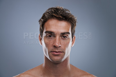 Buy stock photo Closeup image of a man looking at the camera