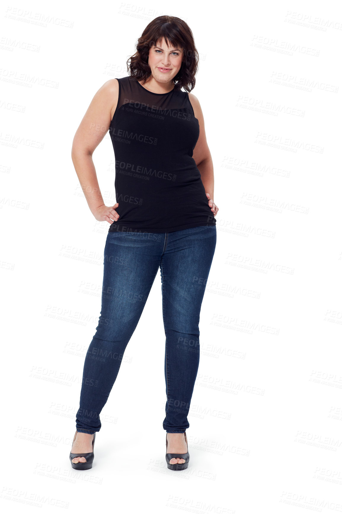 Buy stock photo Fashion, beauty and portrait of woman on a white background with confidence, attitude and smile. Cosmetics, fashion model and female from New Zealand in stylish, trendy and elegant clothes in studio