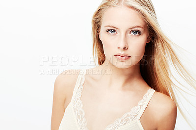 Buy stock photo A stunning young blond isolated on a white background