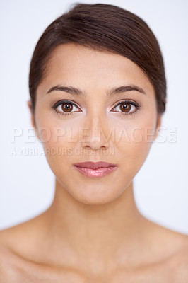 Buy stock photo Closeup portrait of a gorgeous young woman