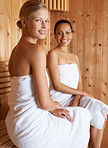 Letting the sauna relax and pamper them