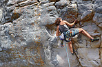 Scaling the rock face