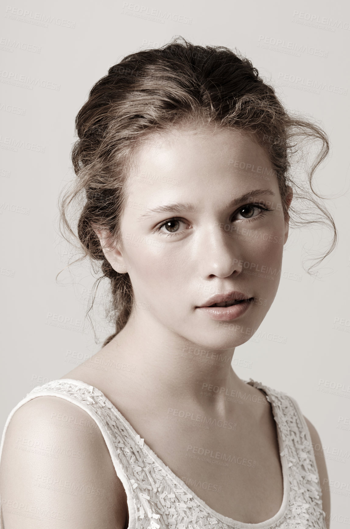 Buy stock photo Portrait of a gorgeous young woman