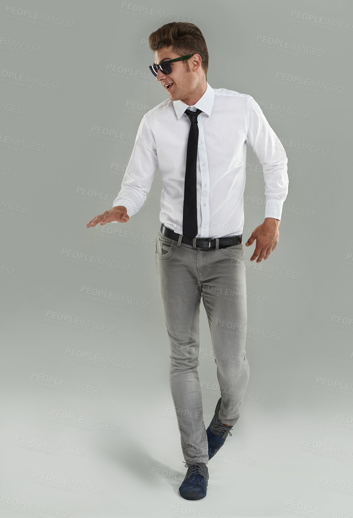 Buy stock photo A businessman wearing sunglasses