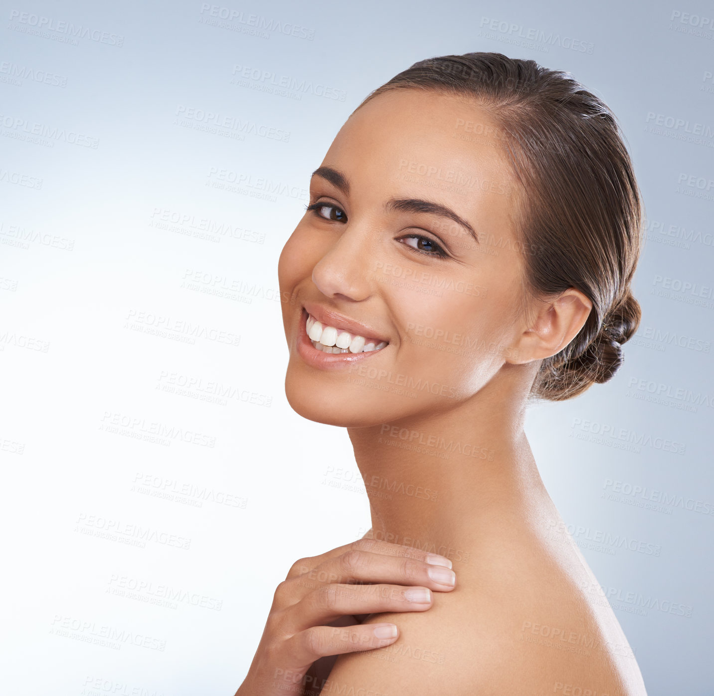 Buy stock photo A young woman smiling at the camera