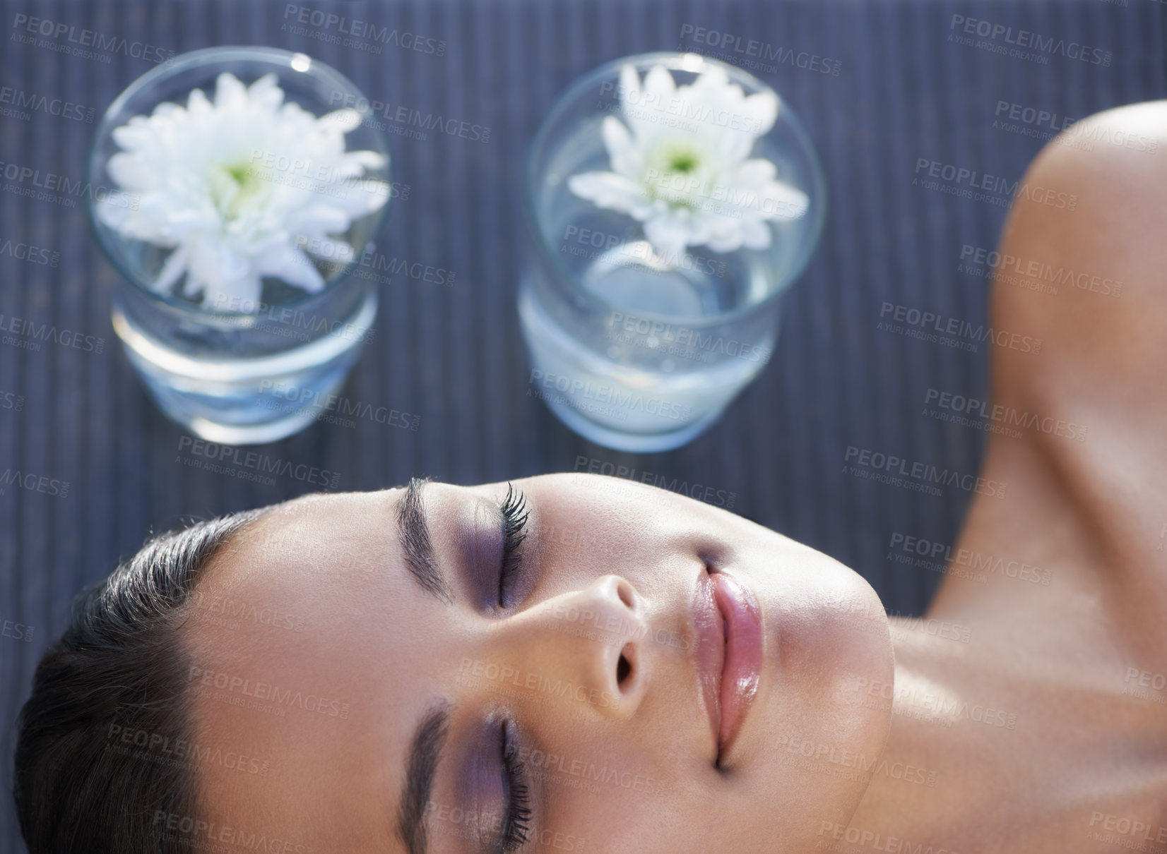 Buy stock photo A refreshed beauty relaxing   at the spa