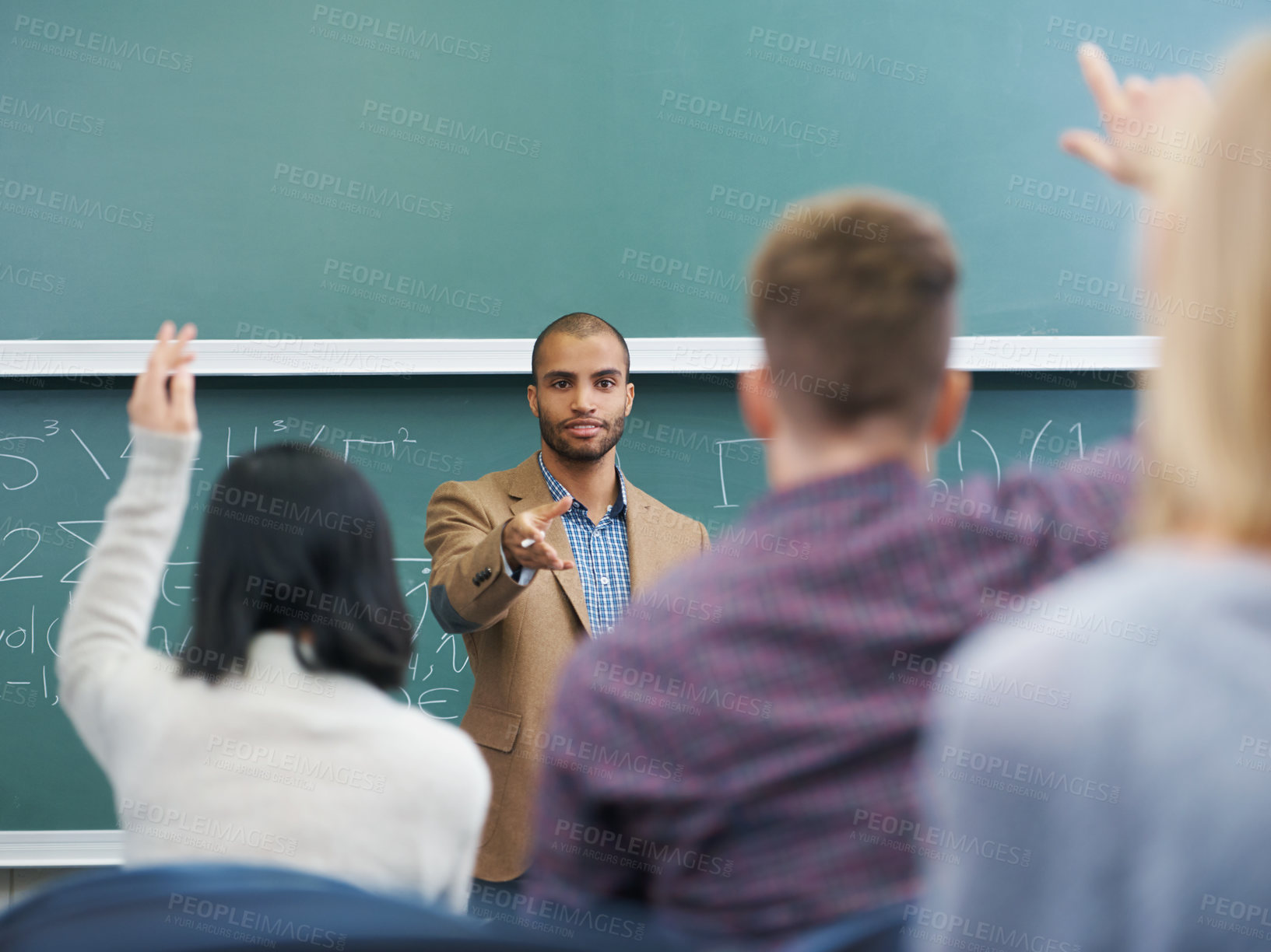 Buy stock photo Cropped shot of a lecturer addressing his students