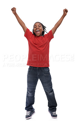 Buy stock photo A young ethnic boy on a white background