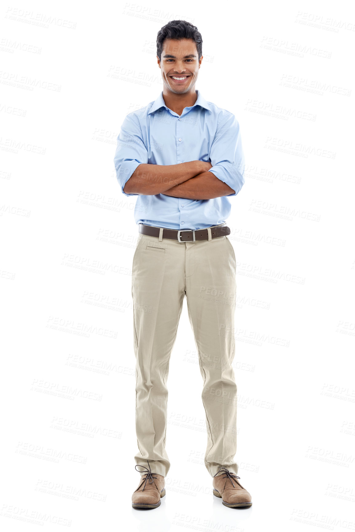 Buy stock photo Studio portrait of a handsome young man isolated on white