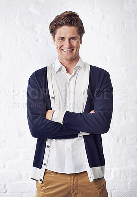 Buy stock photo Shot of a handsome young man