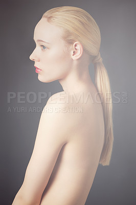 Buy stock photo Beauty profile of a young woman