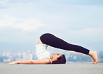 Stretching out on the rooftop