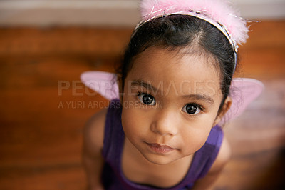 Buy stock photo A sweet little gilr dressed up as a fairy - portrait