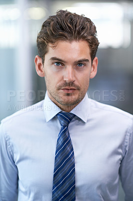 Buy stock photo Portrait, employee and business with man, confidence and startup with entrepreneur and compliance officer. Face, person and finance consultant in a workplace and formal with accountant and trader