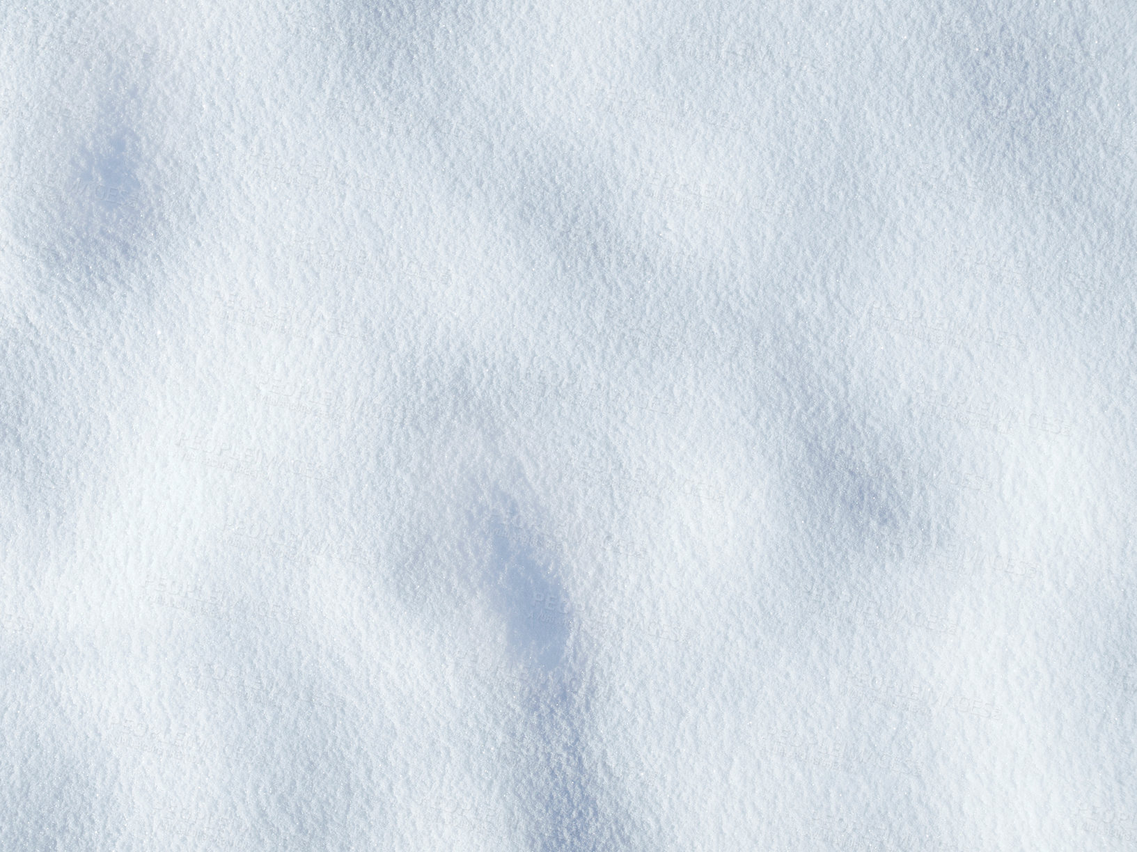 Buy stock photo Winter, season and closeup of snow covering the ground on a cold morning with mockup and space. Snowfall, copy space and nature frozen, ice and floor with icy surface, texture and pure, white cover