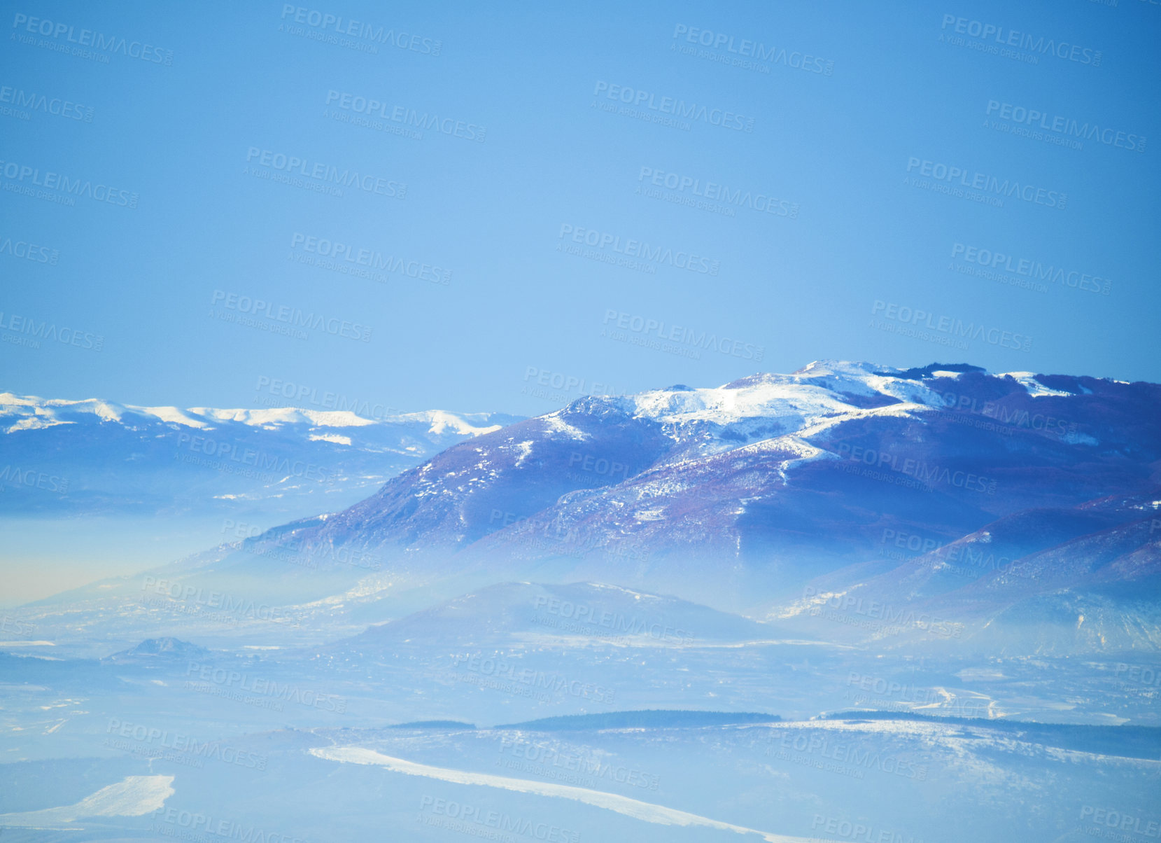 Buy stock photo Shot of a scenic winter landscape