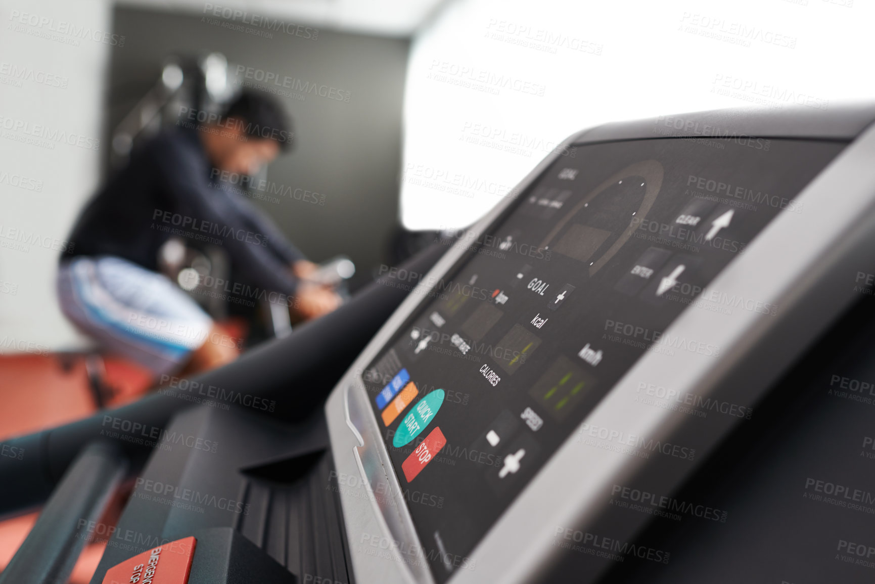 Buy stock photo Shot of a cardio equipment at a gym