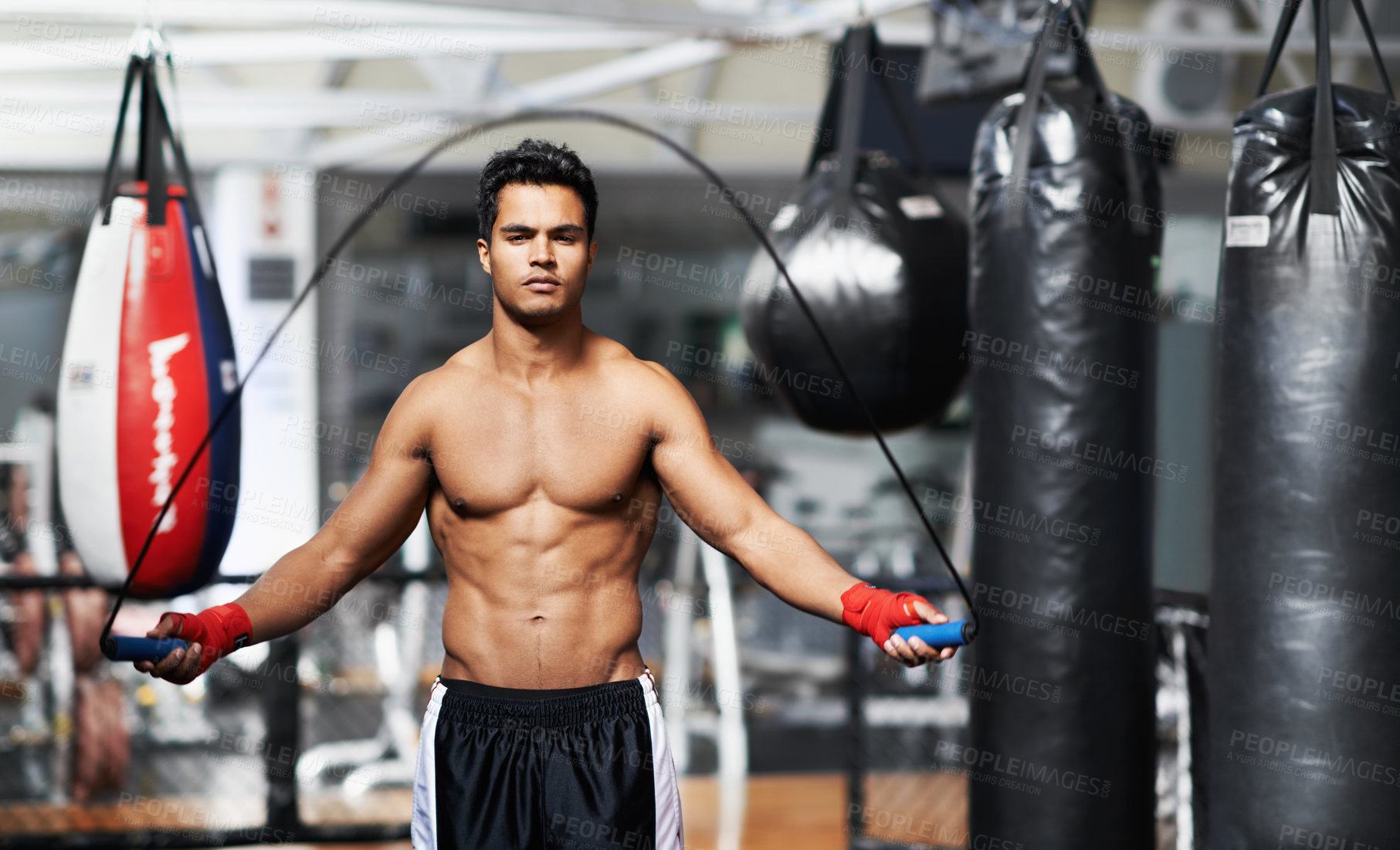 Buy stock photo A fitness shot of an athletic young man