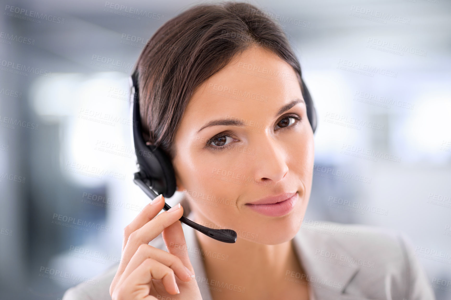 Buy stock photo Cropped shot of a beautiful businesswoman in her office