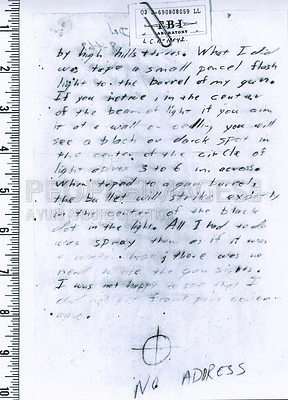 Buy stock photo Parchment, letter and script on document for communication from the Zodiac killer with writing, font or handwritten. Paper, note and historical paperwork with english language, manuscript or message 