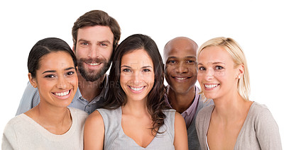 Buy stock photo Studio portrait of a group of confident businesspeople