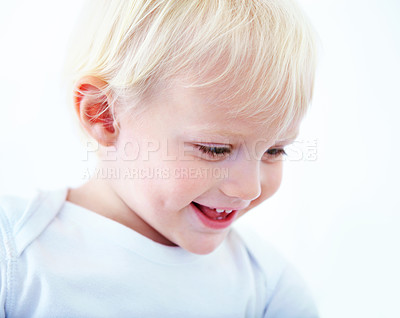 Buy stock photo Shot of a smiling baby boy
