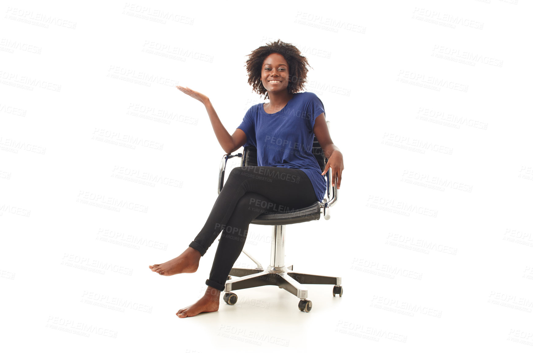 Buy stock photo an expressing young black woman