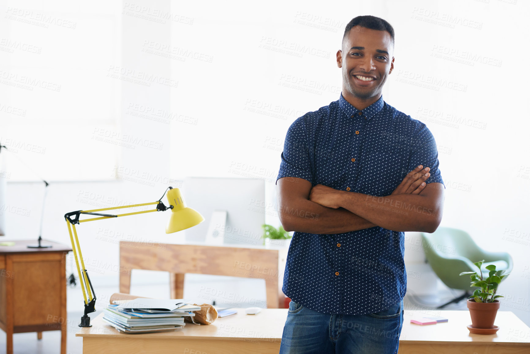 Buy stock photo A young man in the office