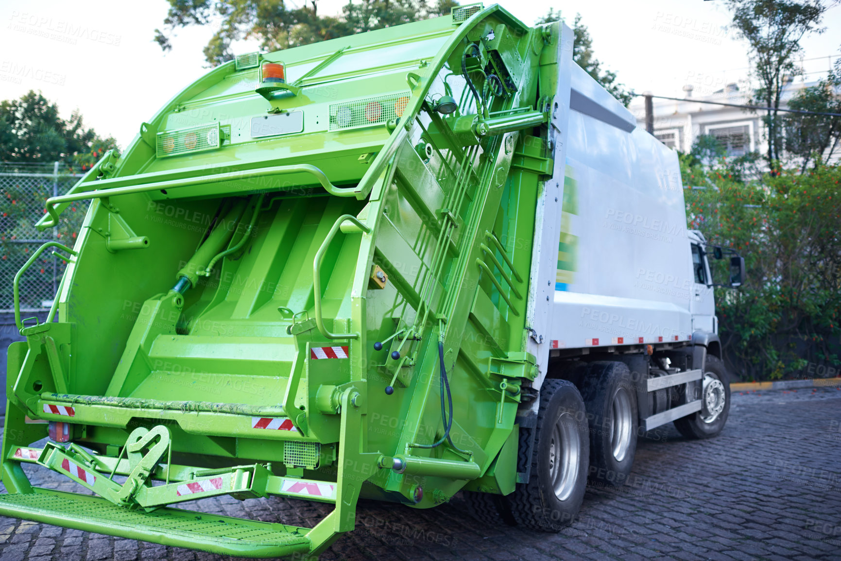 Buy stock photo Cropped shot of a garbage removal service