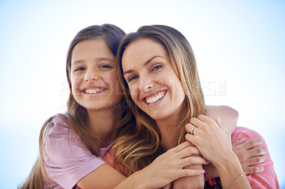 Buy stock photo Portrait of a loving mother and daughter