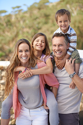 Buy stock photo Shot of an affectionate family on holiday