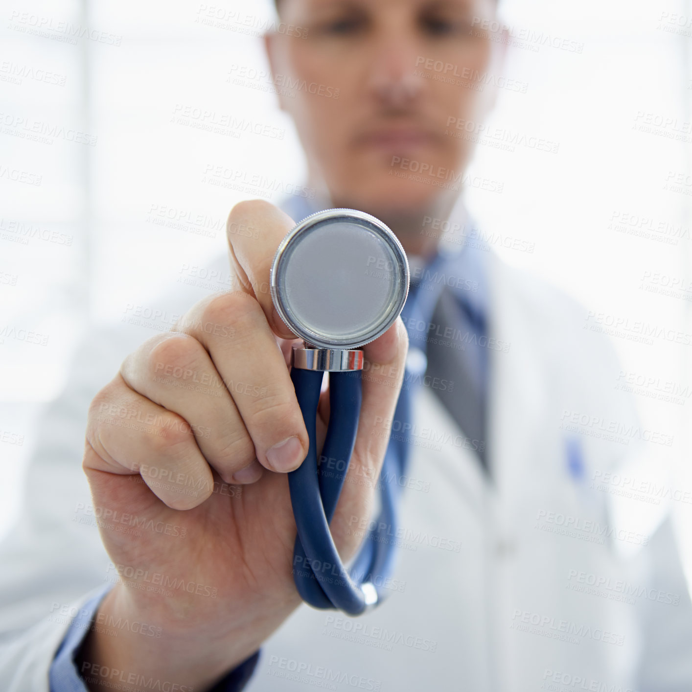 Buy stock photo Cropped shot of a male doctor