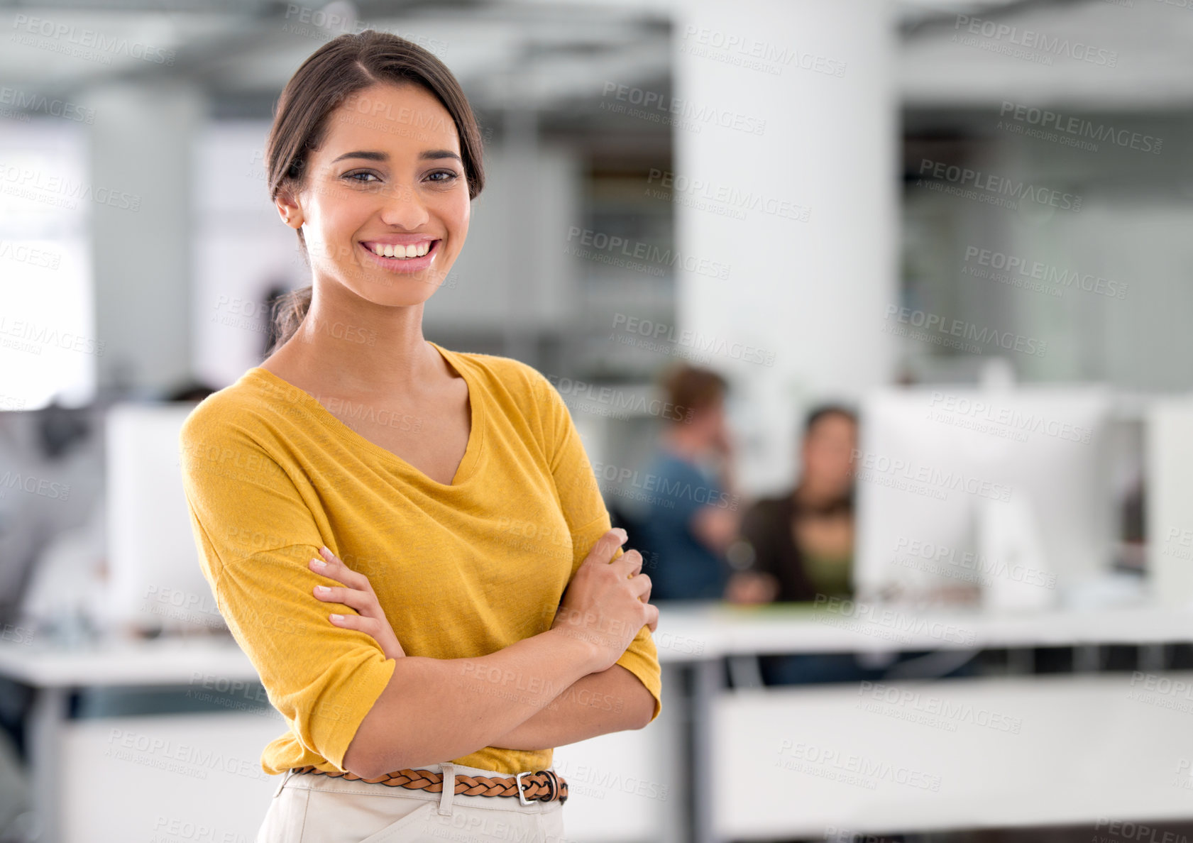 Buy stock photo Cropped shot of an attractive young businesswoman in the office