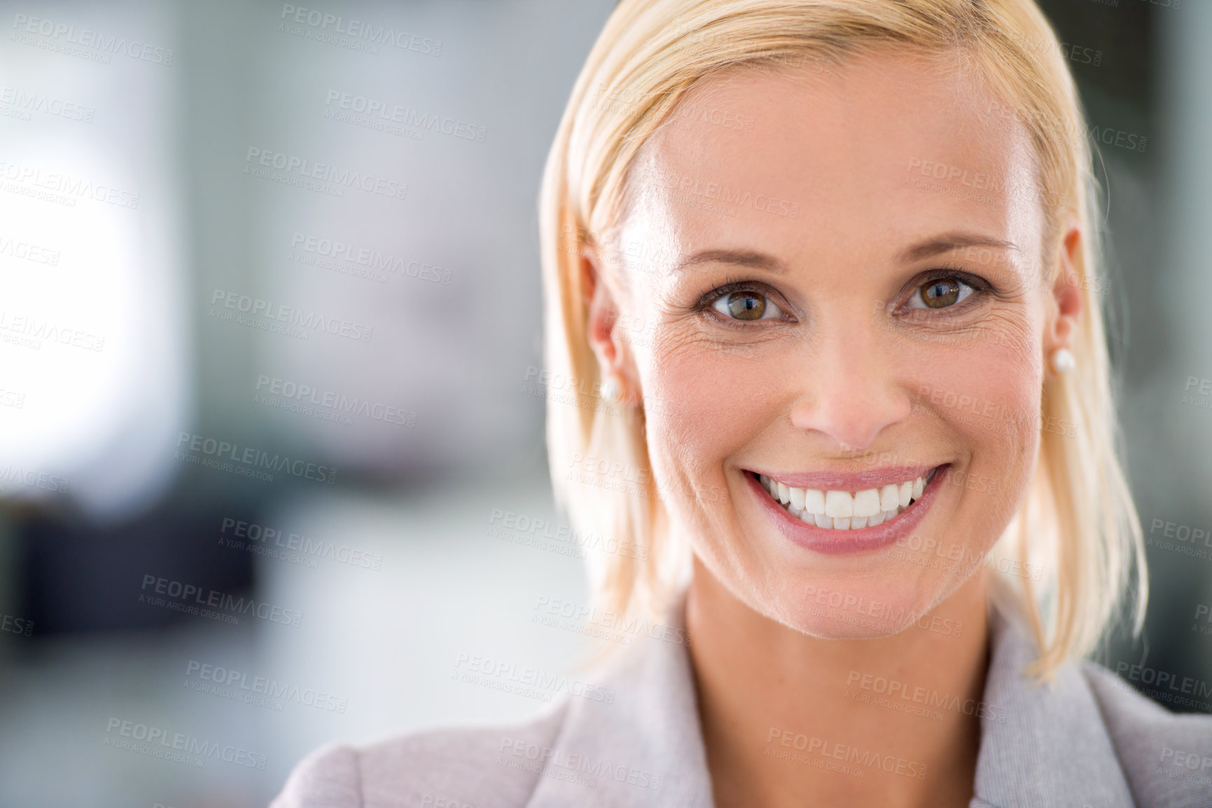 Buy stock photo Cropped shot of an attractive young businesswoman in the office