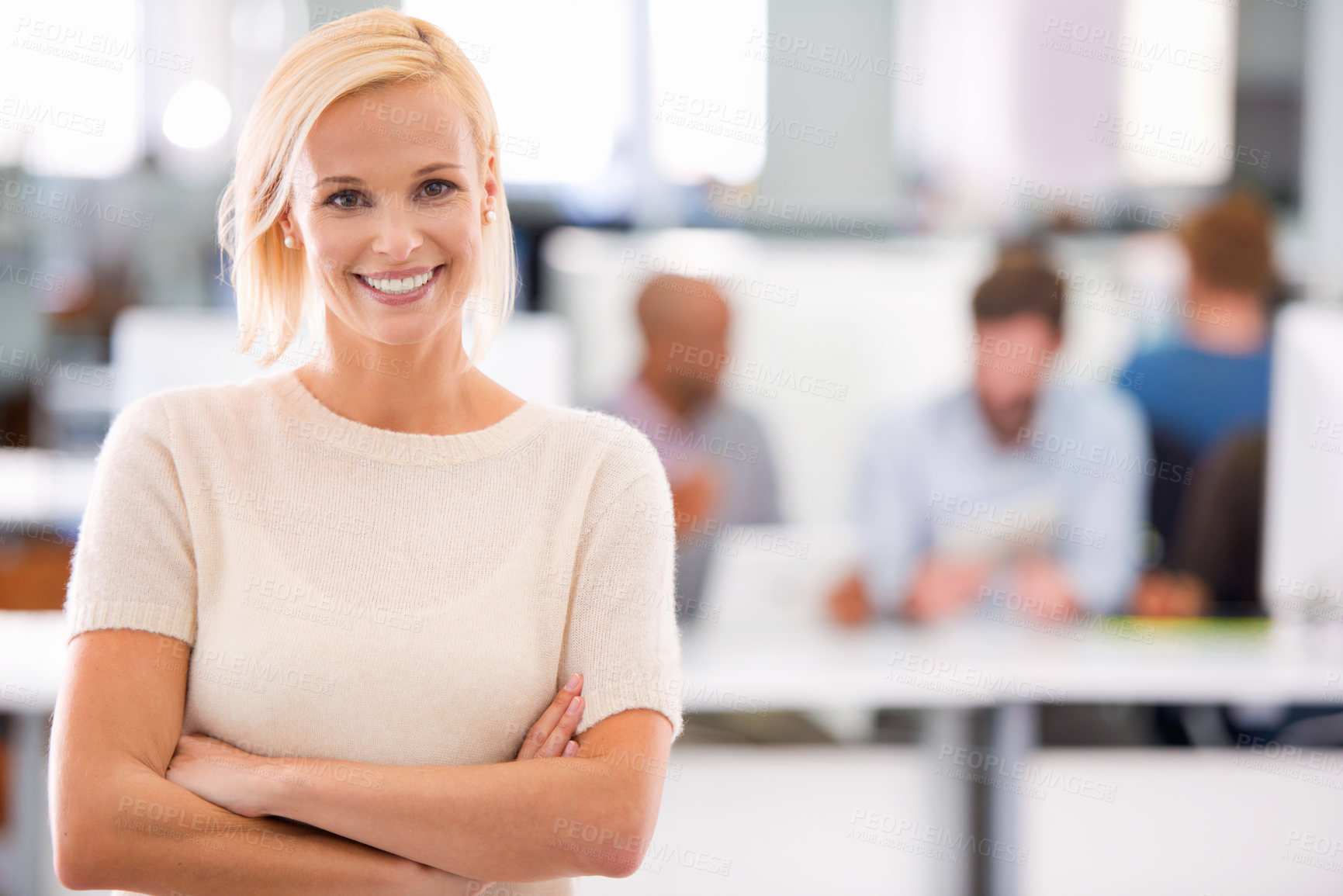 Buy stock photo Cropped shot of an attractive young businesswoman in the office