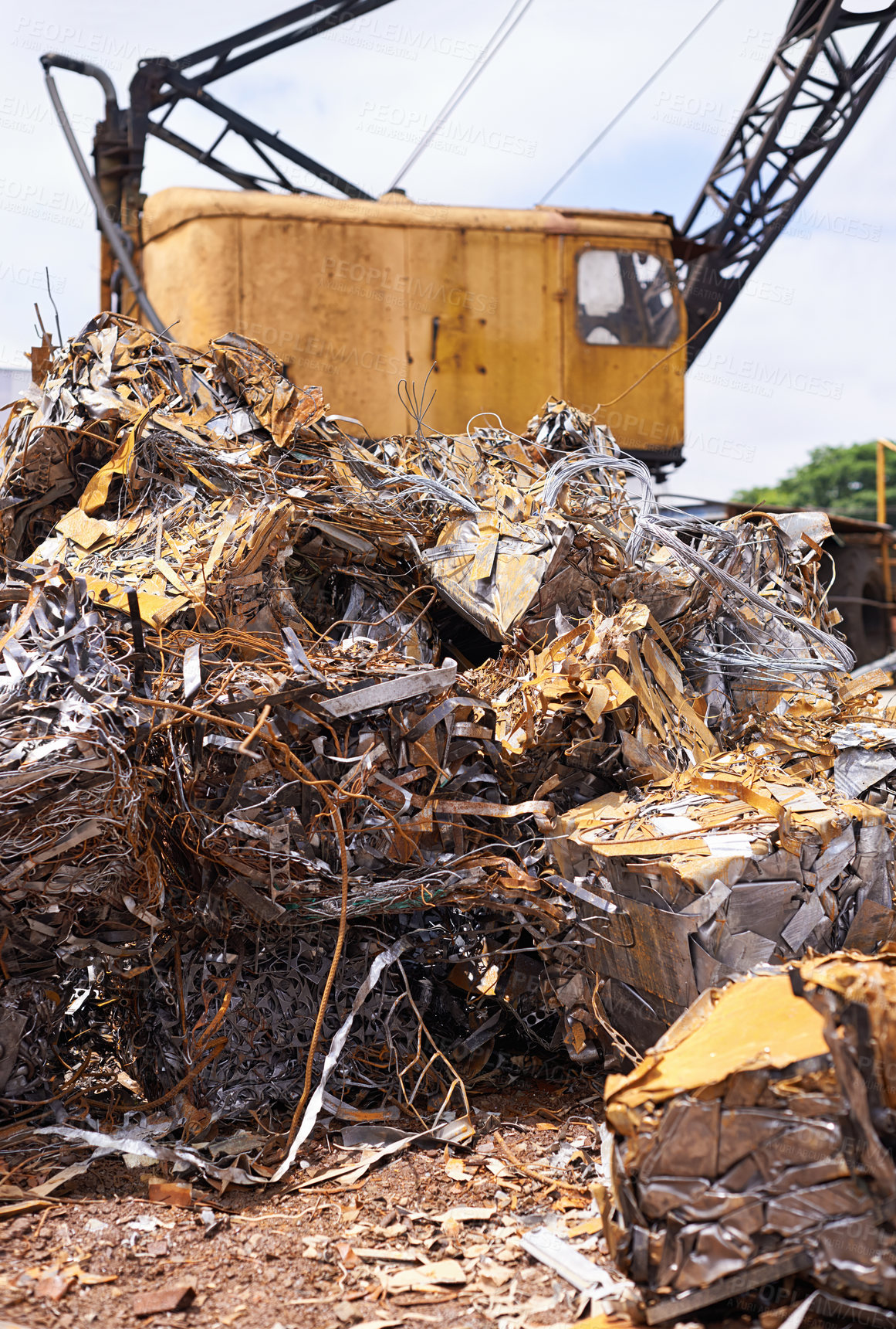 Buy stock photo Cropped shot of a pile of equipment and scrap metal