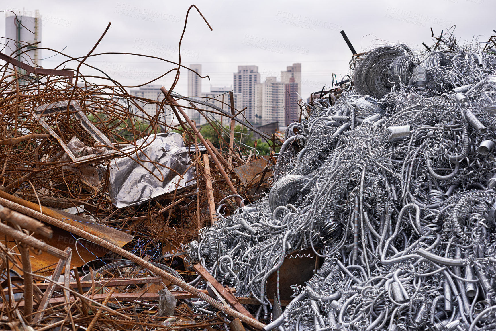 Buy stock photo Cropped shot of a pile of equipment and scrap metal