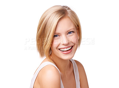 Buy stock photo Studio shot of a gorgeous young blond woman