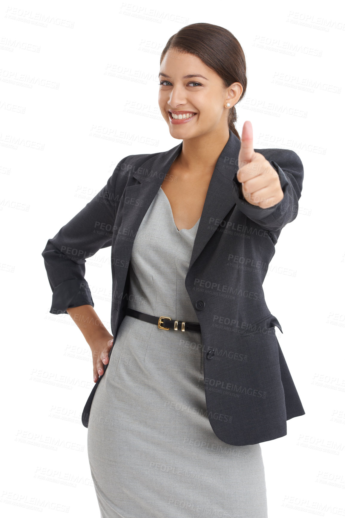 Buy stock photo Studio shot of a young businesswoman isolated on white