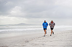 Morning run on the beach with a friend