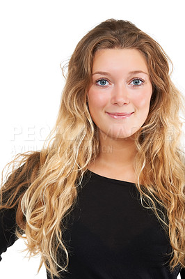 Buy stock photo Studio portrait of an attractive teenage girl isolated on white