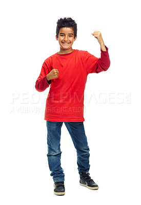 Buy stock photo Studio shot of a young boy isolated on white
