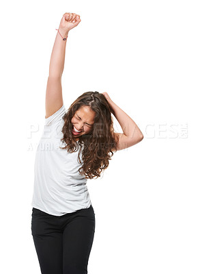 Buy stock photo Studio shot of an all-natural woman isolated on white