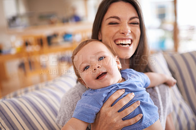 Buy stock photo An adorable little girl with her mother